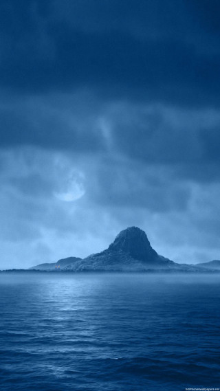 Large body water island cloudy - australian tonalism free wallpaper