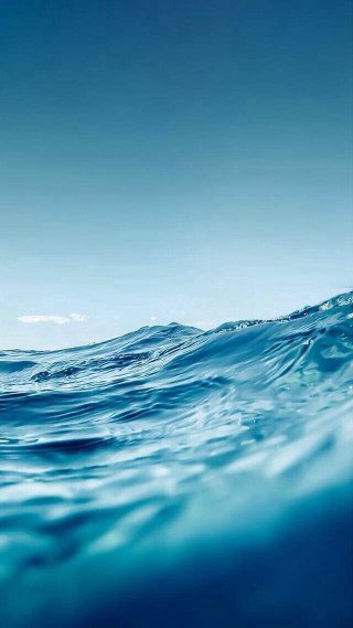 Surfboard wave ocean blue sky - free minimalism wallpaper