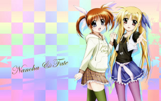 Anime girls colorful background name - same free wallpaper