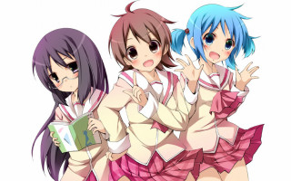 Three girls school uniforms posing - three girl free wallpaper