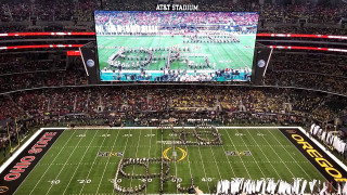 Football stadium crowd big screen - ascii art free wallpaper