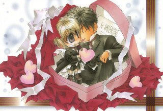 Anime couple heart box roses - box free wallpaper
