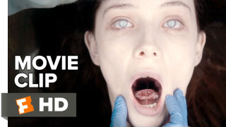Woman blue gloves head mouth - biopunk free wallpaper