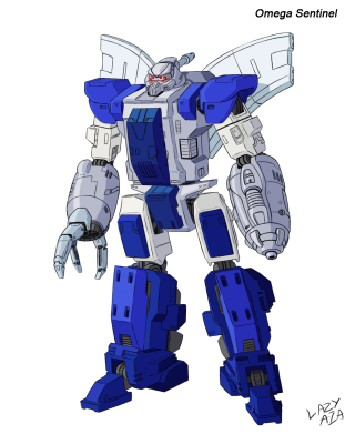 Blue white robot large wing - mecha free wallpaper