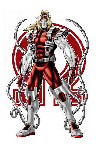 Man red white costume monkey - benjamin marra free wallpaper