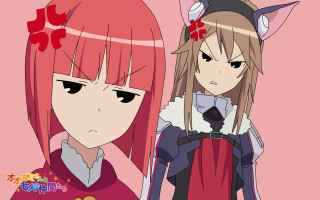 Anime red hair horns characters - their head free wallpaper