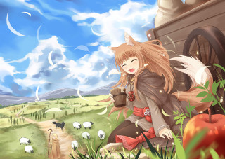 Girl long hair coffee field - chizuko yoshida free wallpaper