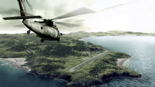 Helicopter island ocean road lake - a helicopter free wallpaper
