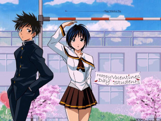 Anime couple cherry blossoms building - cherry blossom free wallpaper