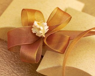 Gift brown paper flower ribbon - paper texture free wallpaper