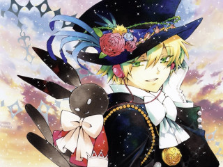 Man top hat holding rabbit 2 - a sky free wallpaper
