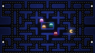Pacman game moon screen middle - 2 d game art free wallpaper