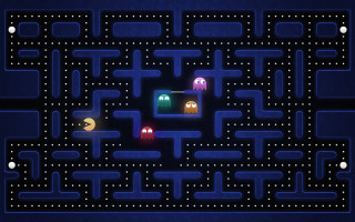 Pacman game moon screen pacman 2 - 2 d game art free wallpaper