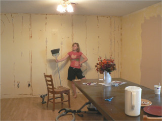 Woman paint roller room hands - matte painting concept art free wallpaper