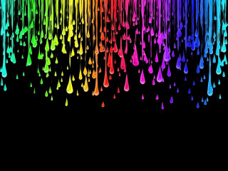 Rainbow rain droplet black background - computer graphic free wallpaper