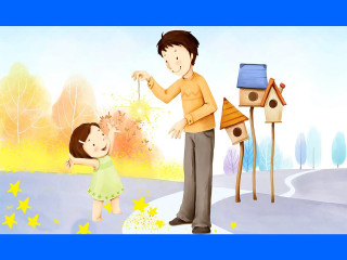 Man girl playing birdhouse pole - a little girl free wallpaper