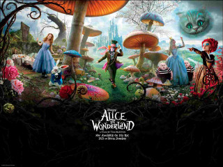 Forest mushrooms cats girls umbrella - pop surrealism free wallpaper