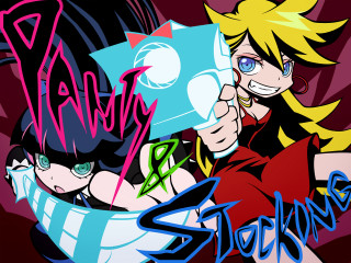 Anime characters red background blue - concept art free wallpaper