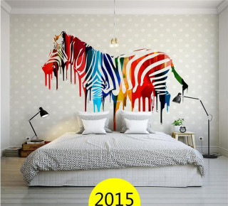 Zebra painted bedroom bed pillows - free new year wallpaper
