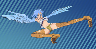 Cartoon character blue hair wings - blue hair free wallpaper