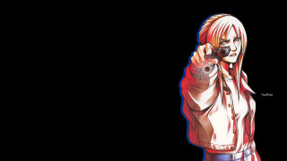 Woman gun black background red - cel free wallpaper