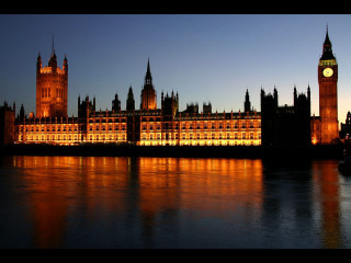 Large building clock tower water 12 - christopher wren free wallpaper