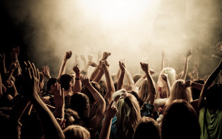 Crowd concert hands up arms 2 - a concert free wallpaper