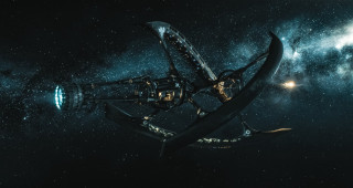 Space station galaxy stars bright - a space station in the middle of a galaxy free wallpaper