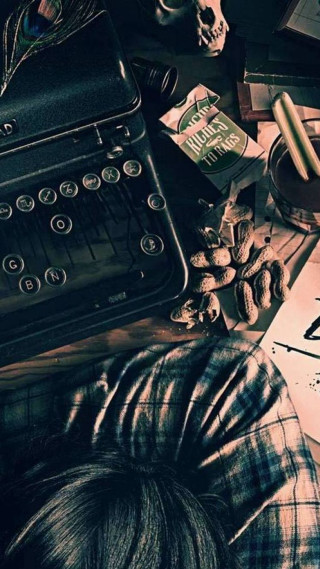 Person laying typewriter book skull - charles schulz free wallpaper