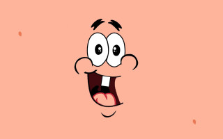 Cartoon face big smile happy - a black outline free wallpaper