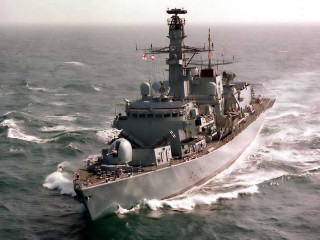 Large gray ship ocean waves - wave free wallpaper