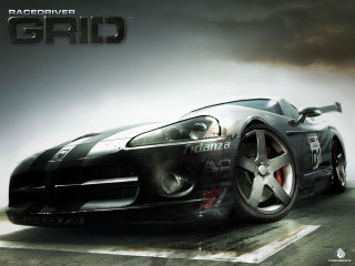 Black sports car red stripe 6 - a dark sky in the background free wallpaper