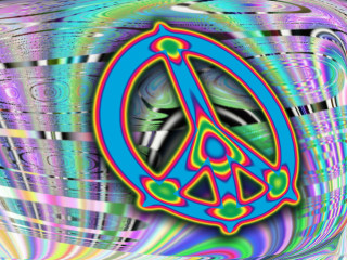 Psychedelic peace sign background swirl - psychedelic art free wallpaper