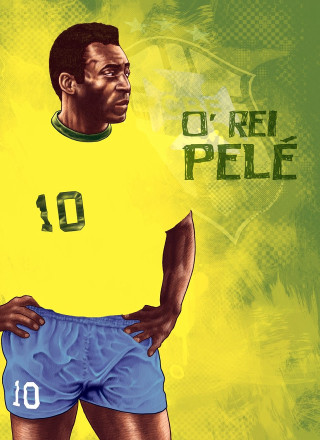 Soccer player yellow shirt blue - figurative art free wallpaper
