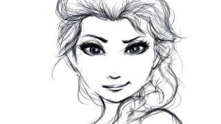 Woman long hair eyes drawing - a sketch free wallpaper