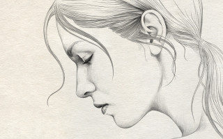 Woman ponytail drawing face art - charlie bowater free wallpaper