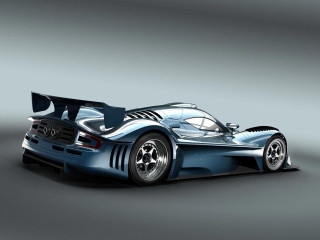 Blue sports car 3d rendering - concept design free wallpaper