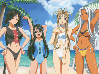 Three women bathing suits beach 2 - three woman free wallpaper