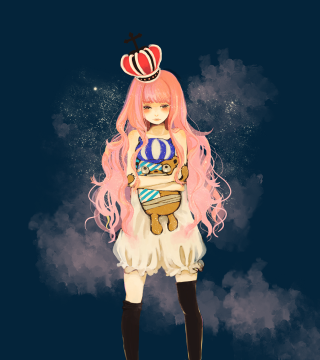 Girl pink hair crown drawing - toyism free wallpaper