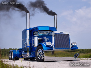Blue truck black smoke blue - a blue sky background free wallpaper