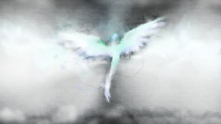 Bird blue wing flying cloudy - abstract illusionism free wallpaper