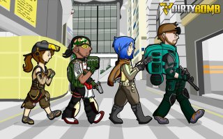 Cartoon people walking street gun - doc hammer free wallpaper