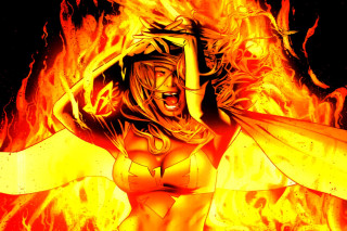 Woman bikini fire arms outstretched - alan davis free wallpaper