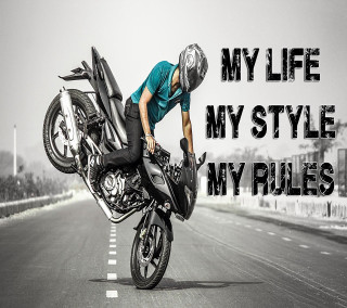 Motorcycle trick man cloudy sky - a motorcycle free wallpaper