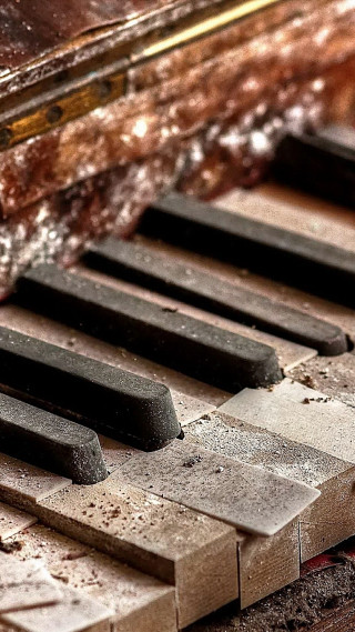 Piano keyboard dirt broken wood - chris labrooy free wallpaper