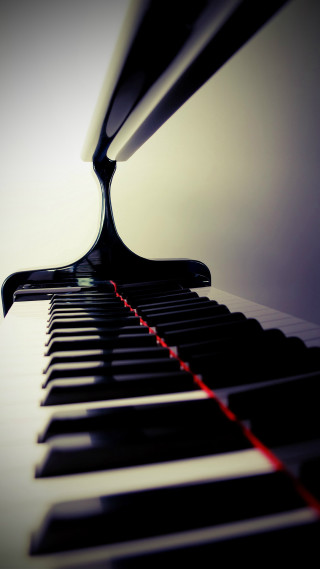Piano red string black handle - stuckism free wallpaper