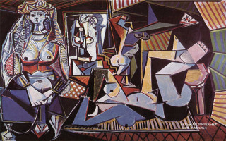 Woman man room mirror table - cubist free wallpaper