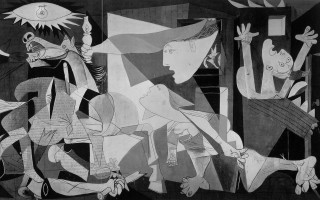 Black white drawing woman man - a cubist painting free wallpaper