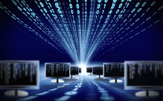 Computer screen data blue background 2 - white letter free wallpaper