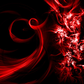 Red abstract background swirls curves - a red light in the middle free wallpaper